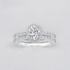 Bague de fiançailles femme double anneau argent zirconium ovale 3 couleurs