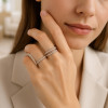 Bague 3 anneaux femme argent zirconium