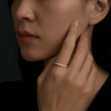 Bague 3 anneaux femme argent zirconium
