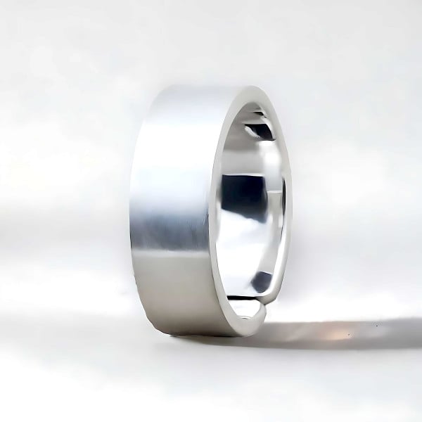 Bague ouverte homme anneau argent finition brosse