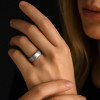 Bague ouverte homme anneau argent finition brosse
