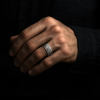 Zilveren antistressring met draaibare vlecht voor heren