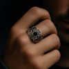 Bague argent chevaliere homme onyx noir motif celtique