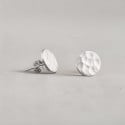 Boucles d'oreilles argent clous rond finition martele