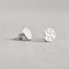 Sterling Silver round stud earrings with hammered finish