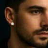 Boucles d'oreilles argent clous rond finition martele