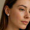 Boucles d'oreilles argent clous rond finition martele
