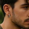 Boucles d'oreille argent maille homme femme creoles hoop