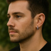 Boucles d'oreille argent maille homme femme creoles hoop