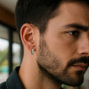 Boucles d'oreilles creoles Argent pavage zirconium