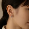 Boucles d'oreilles creoles Argent pavage zirconium
