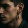 Boucles d'oreilles creoles acier goutte eau homme femme