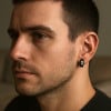 Boucles d'oreilles homme acier noir dragon