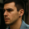 Boucles d'oreilles homme acier noir dragon