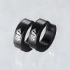 Boucles d'oreilles homme acier noir dragon