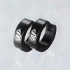 Boucles d'oreilles homme acier noir dragon