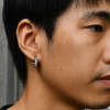 Boucles d'oreilles homme creoles acier fleur de lys