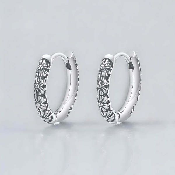 Boucles d'oreilles homme creoles acier fleur de lys