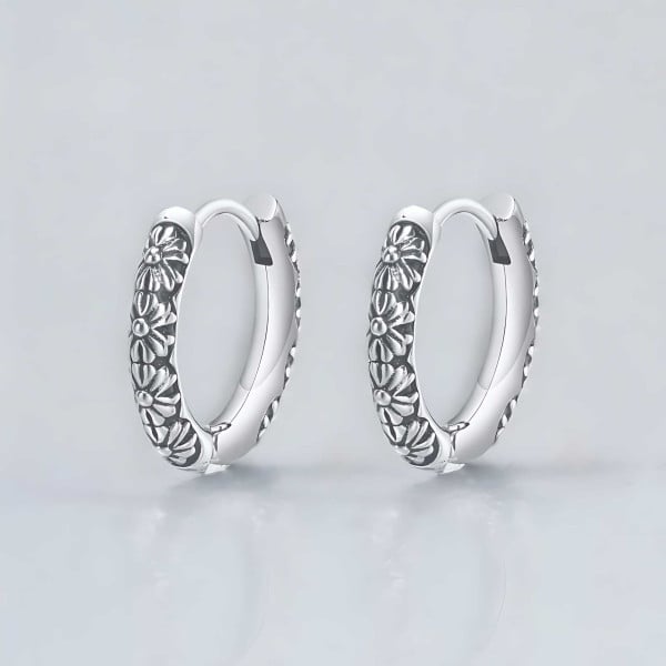 Boucles d'oreilles homme creoles acier fleur de lys
