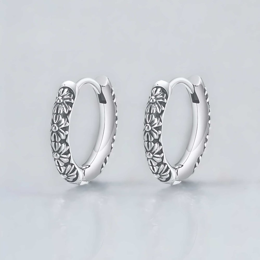 Boucles d'oreilles homme creoles acier fleur de lys