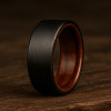 Bague tungstène brossée bois personnalisable