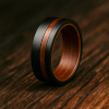 Bague tungstène brossée bois rouge (Dupliqué)