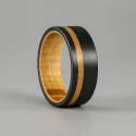 M Bague tungstène brossée bois rouge (Dupliqué)