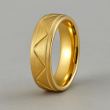 Gepersonaliseerde Multi Groove Tungsten Brush Dome Ring voor heren
