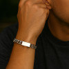 Bracelet personnalise homme chaine cuba acier fermoir magnetique (Dupliqué)