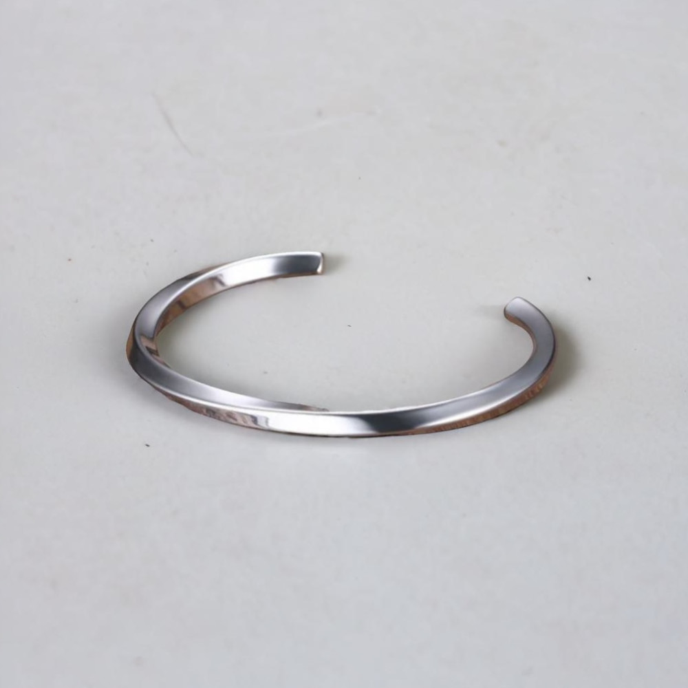 Bracelet personnalise jonc acier torsade homme femme