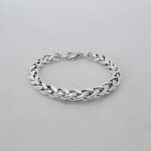 Men's Steel Bracelet with Braided Chain
