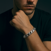 Bracelet homme argent massif chaine epaisse biker motard