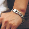 Bracelet homme argent massif chaine epaisse biker motard