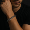 Bracelet argent homme crane tete de mort fermoir marin
