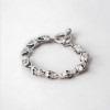 Pulsera hombre plata calavera con cierre marino