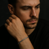 Pulsera de plata maciza con motivo epi de trigo para hombre y mujer.