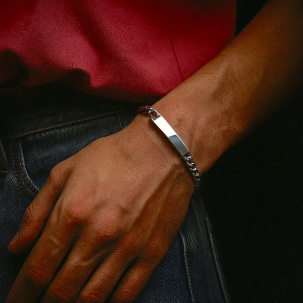 Bracciale rapper da uomo in acciaio inossidabile e placcato oro con brillanti bizantini