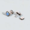 Boucles d'oreilles homme clous acier onyx bleu
