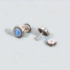 Boucles d'oreilles homme clous acier onyx bleu