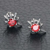 Boucles d'oreilles homme clous fleur de lys acier zirconium