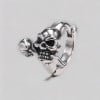 M Boucles d'oreilles homme creoles anneau acier crane tete de mort