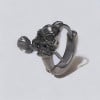 N Boucles d'oreilles homme creoles anneau acier crane tete de mort