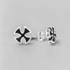 Boucles d'oreilles homme croix de malte noire acier