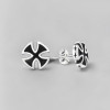Men's black Maltese cross steel earrings