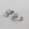 Boucles d'oreilles homme clous acier tete de mort - paire