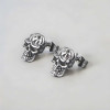 Pendientes de calavera de acero para hombre - par