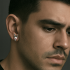 Boucles d'oreilles homme tete de lapin clous acier zirconium