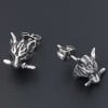 Boucles d'oreilles clous homme tete de loup acier