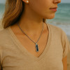 Pendentif personnalise collier couple barre motif noir acier