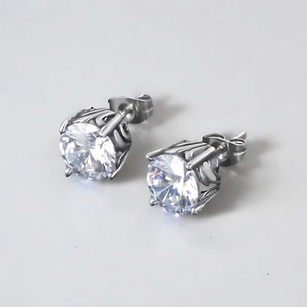 Boucles d'oreilles homme femme clous acier zirconium